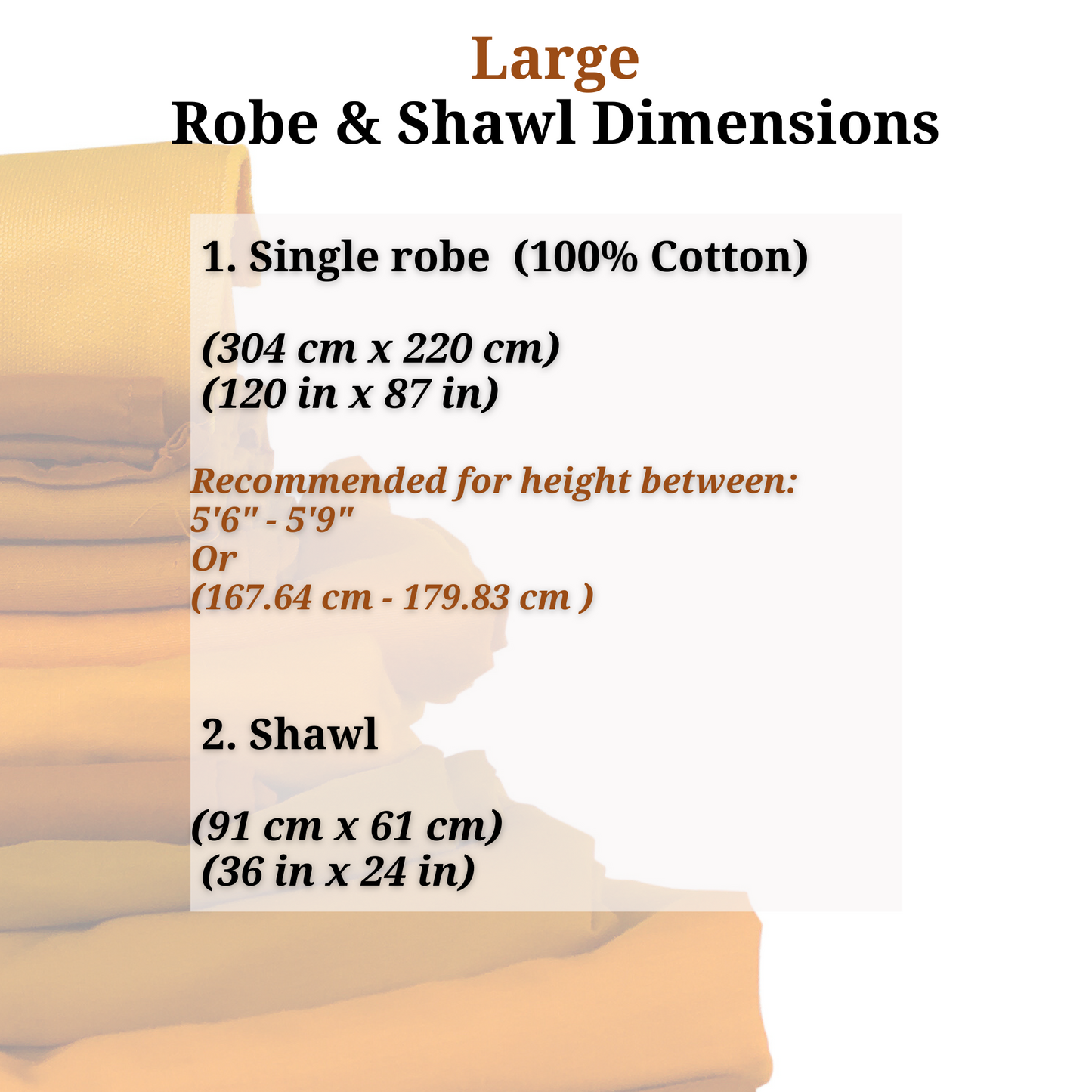 Large, XL Buddhist Monk Robe & Shawl Set | Ideal Gift for Monks | 100% Cotton | Available in 12 Colors