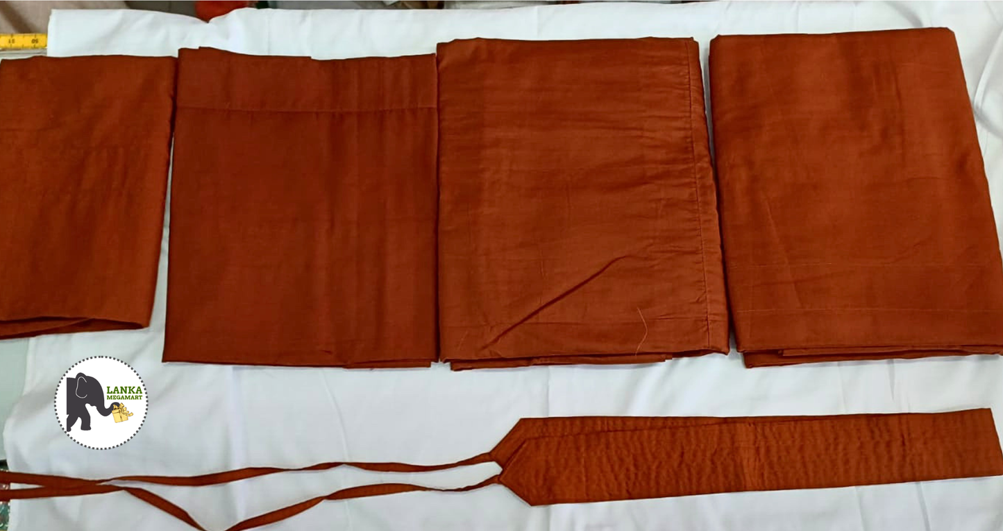 Large Size Buddhist Monk Robe Set: 3, 4, or 5 Pieces | 100% Cotton