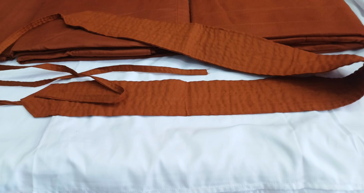 Large Size Buddhist Monk Robe Set: 3, 4, or 5 Pieces | 100% Cotton