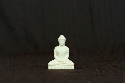 Mini Buddha Statue for Car Dashboard, 2.5” Small Zen Buddha Figurine with 3M Adhesive for Meditation, Travel Altar & Spiritual Gift