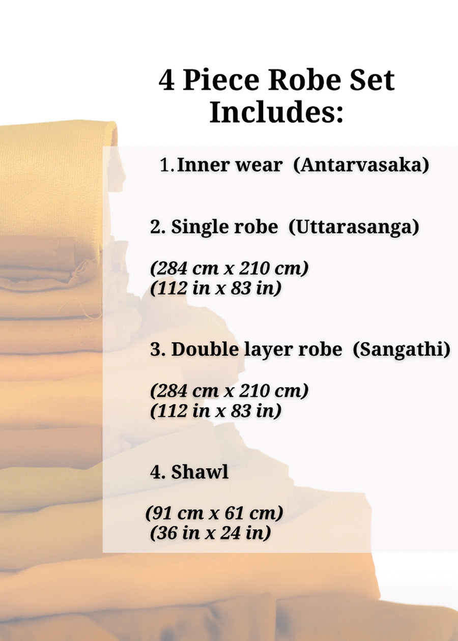 Buddhist Monk Robe & Robe Sets - White  | 100% Cotton | Traditional Monk Robes