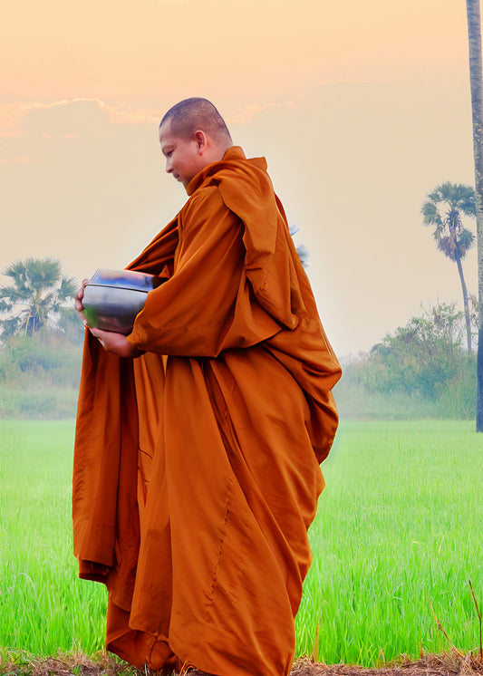 Buddhist Monk Robe & Shawl Set | 100% Cotton | Ideal Gift for Monks | Available in 12 Colors