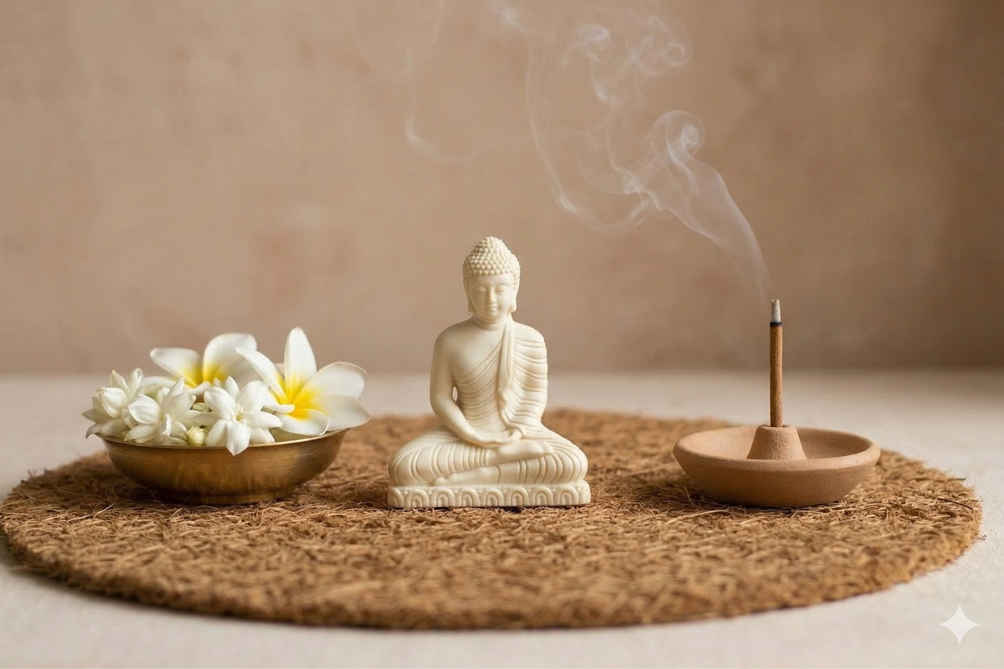 Mini Buddha Statue for Car Dashboard, 2.5” Small Zen Buddha Figurine with 3M Adhesive for Meditation, Travel Altar & Spiritual Gift